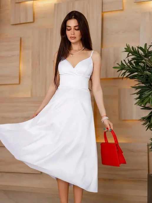 Dress No Stress Платье вечернее свадебное на роспись выпускное, белый, фото 3