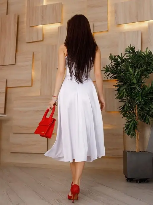 Dress No Stress Платье вечернее свадебное на роспись выпускное, белый, фото 8