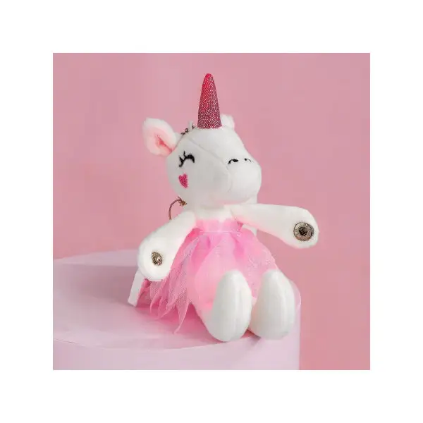 Мягкая игрушка на чемодан "Милая единорожка", на брелоке