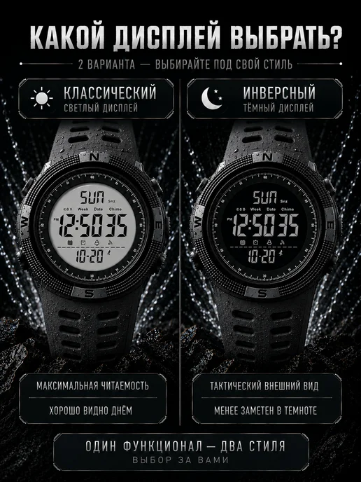 skmei Часы наручные водонепроницаемые и ударопрочные.1251, черный, фото 4