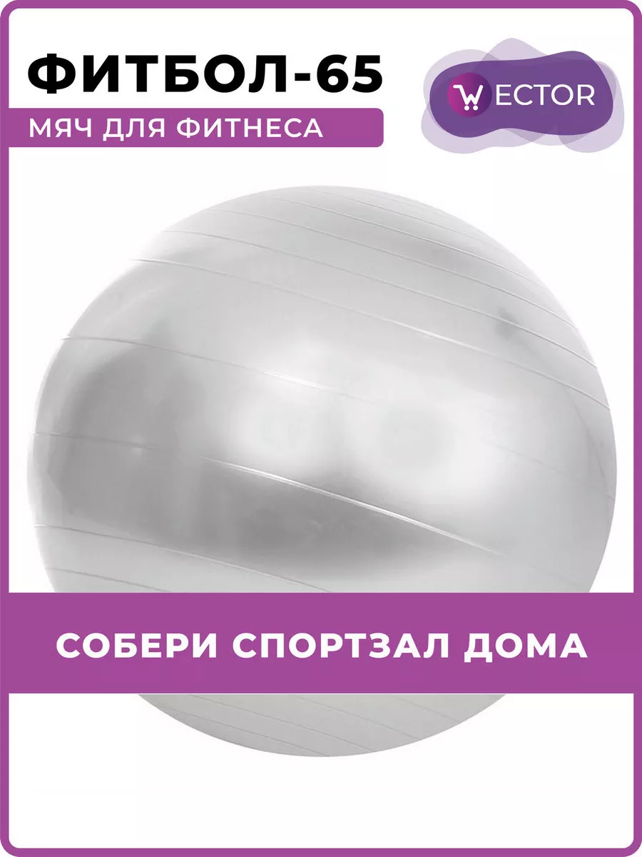 Фитбол 65 см с насосом, гимнастический мяч антивзрыв Wector 26881389 купить  за 1 161 ₽ в интернет-магазине Wildberries