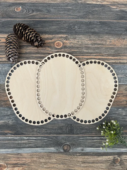 itowndecor Донышки для вязания корзин из фанеры, 3 шт. 20*15, 3 шт, фото 4