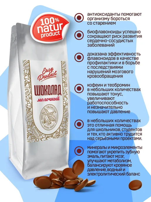 Easy Product Company Шоколад кондитерский молочный 900 грамм, 900 грамм, фото 4