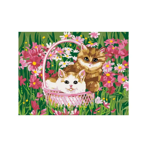 Картина по номерам на холсте с подрамником "Котята" 30*40 см