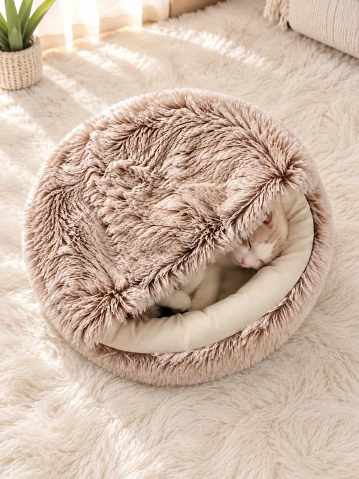 Pet's Dream Лежанка домик для кошек и собак мелких пород, коричневый, фото 4