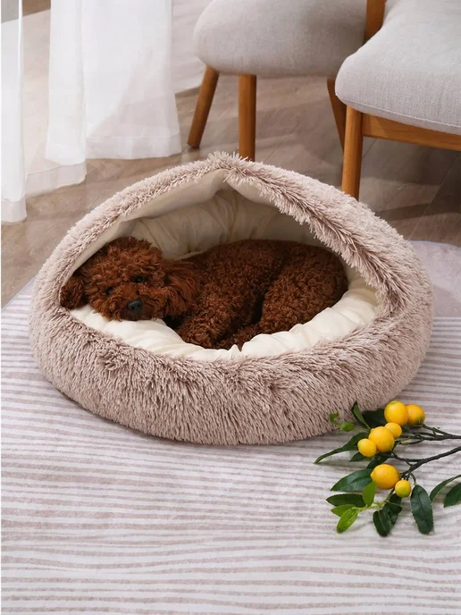 Pet's Dream Лежанка домик для кошек и собак мелких пород, коричневый, фото 7