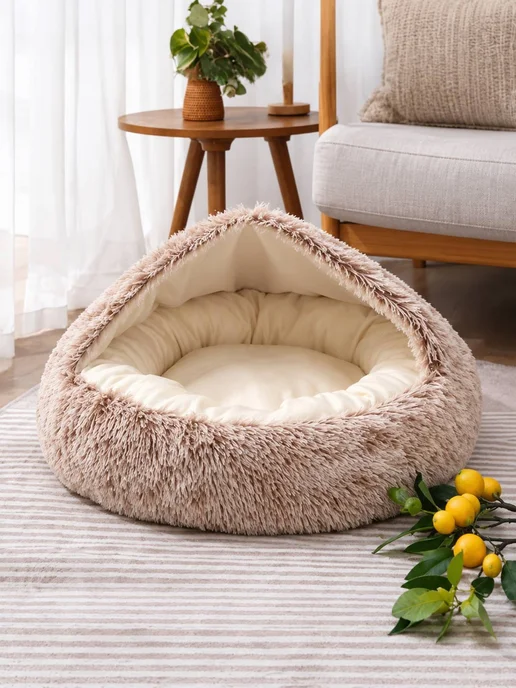 Pet's Dream Лежанка домик для кошек и собак мелких пород, коричневый, фото 8