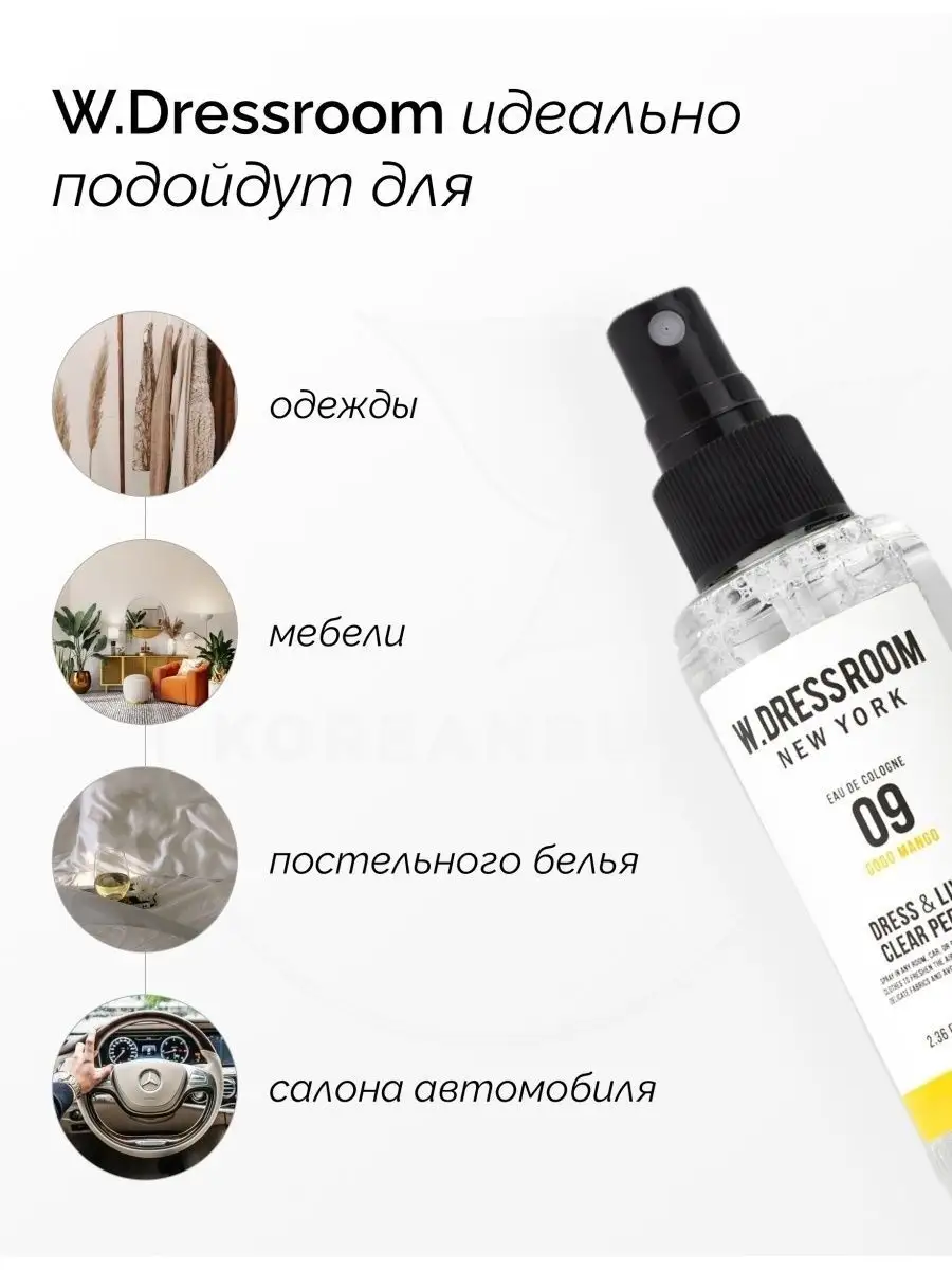 Парфюмерные спреи Корейские 70 ml W.Dressroom 26905452 купить за 528 ₽ в  интернет-магазине Wildberries