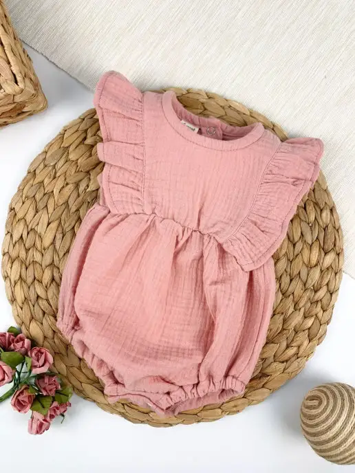 Carrot Муслиновый боди для новорожденных, розовый, фото 2