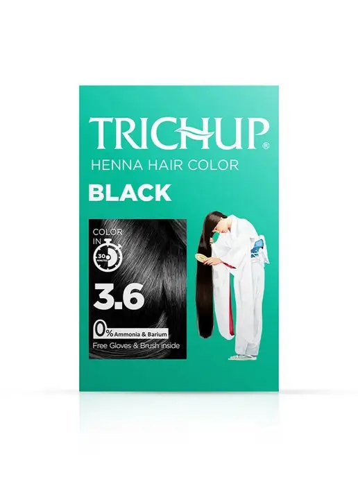 TRICHUP Краска для волос черная натуральная индийская, 60 г, 60 г, фото 4