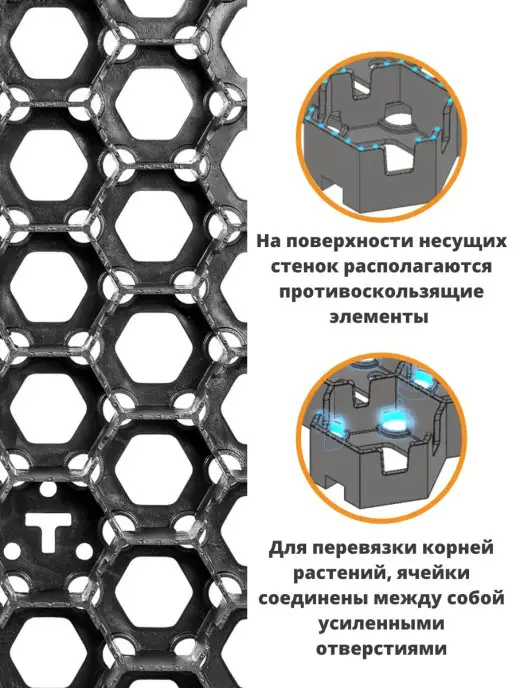 Standartpark Газонная решетка черная Hexarm, черный, фото 2