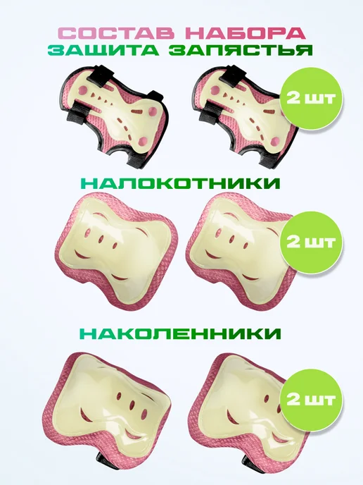 Игрушкино Счастье Защита для роликов набор наколенники налокотники, вариант, фото 2
