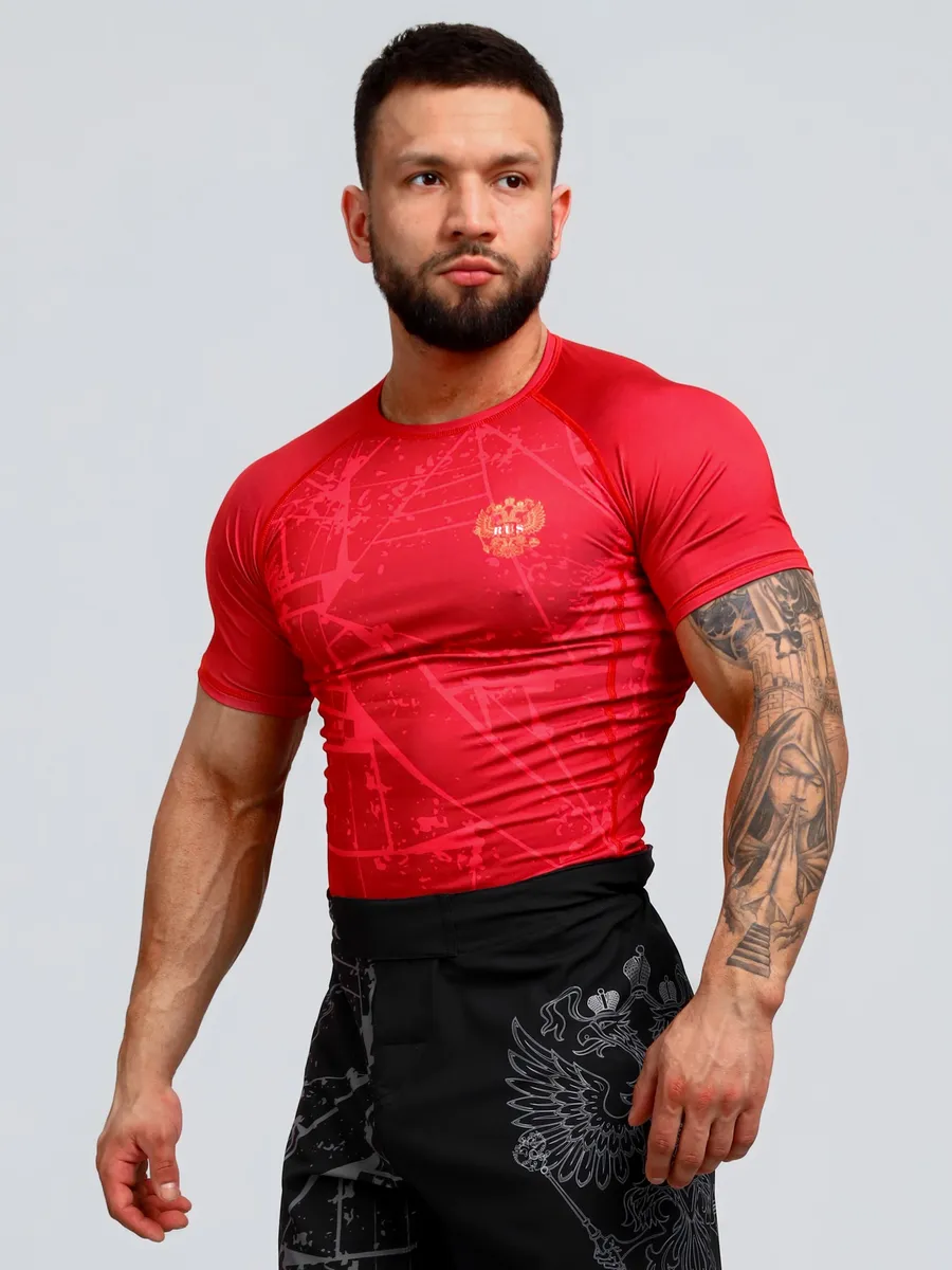 Рашгард с коротким рукавом футболка грэпплинг мма BJJ