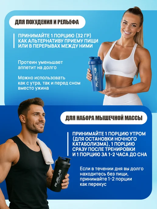 Ruslabnutrition Протеин для набора мышечной массы и похудения MEGA дыня, вариант, фото 7