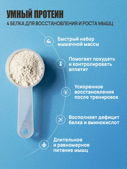Ruslabnutrition Протеин многокомпонентный MIX для мышечной массы капучино, вариант, фото 4