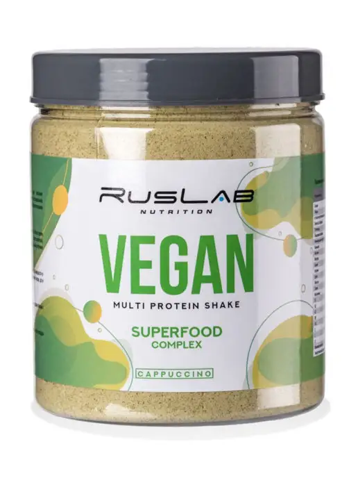 Ruslabnutrition Протеин вегетарианский растительный VEGAN PROTEIN 704г капуч…, 704 г