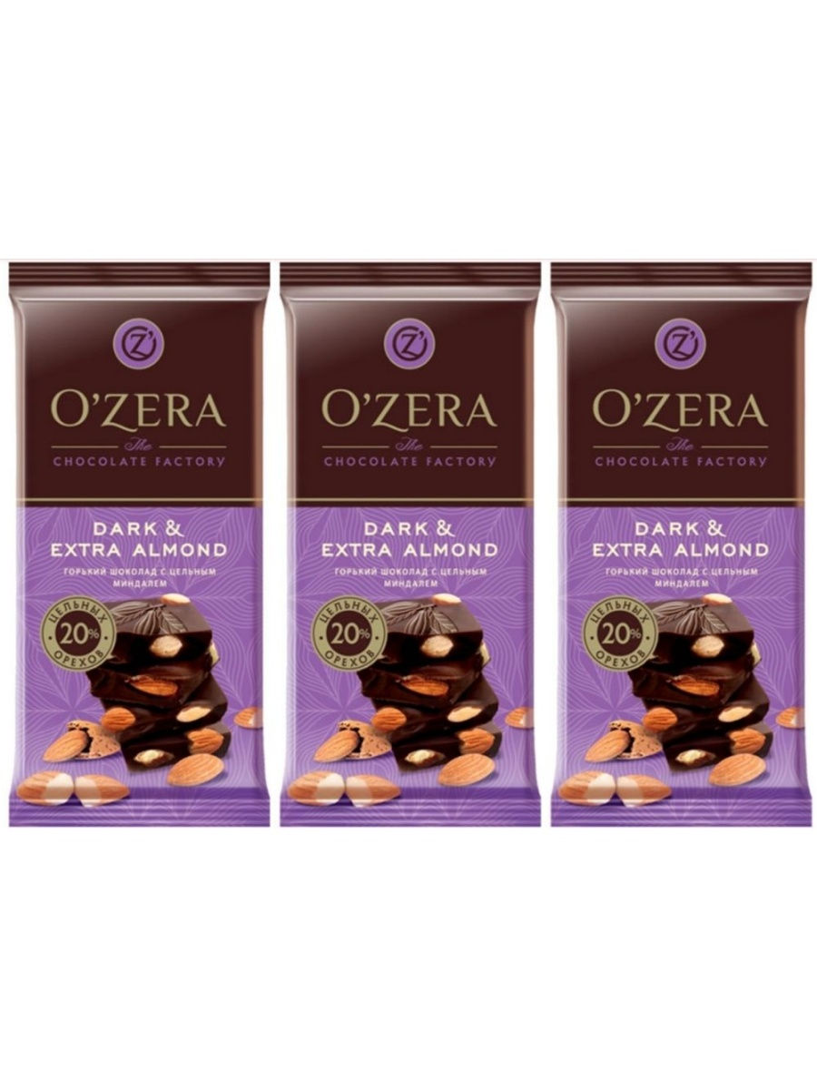 Шоколад “o’Zera” Dark & Extra Almond 90гр