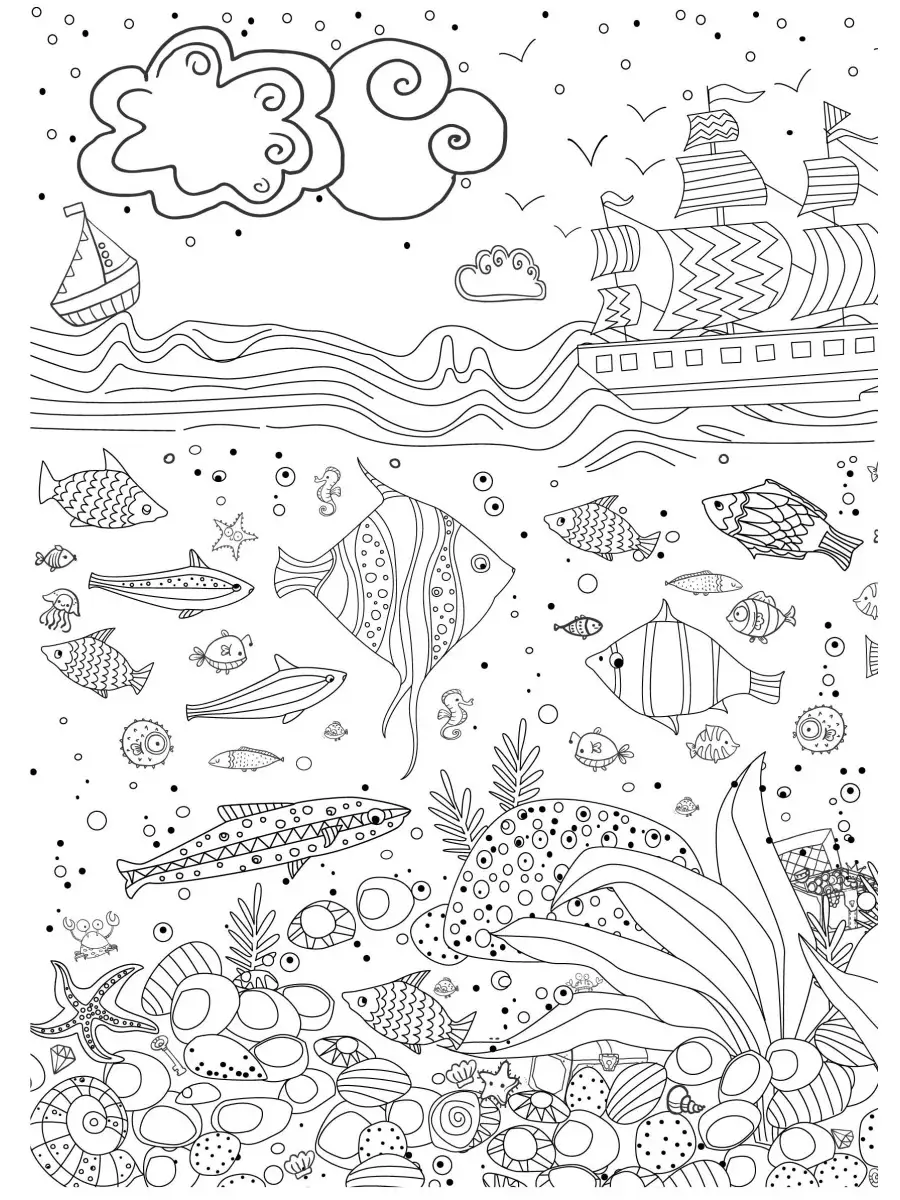 Раскраски Морские рыбы (38 шт.) - скачать или распечатать бесплатно #