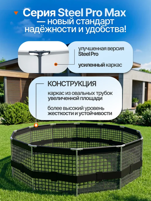 Bestway Бассейн каркасный 305х76 см круглый для дачи 56406, 305x76 см, фото 3