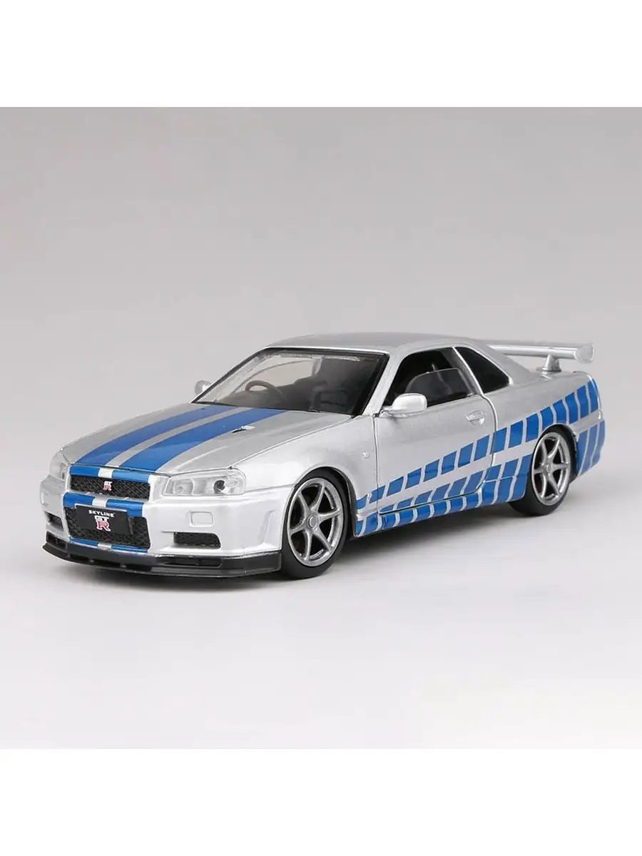 Модель автомобиля Nissan Skyline GTR 34, масштаб 1/32 JKM 27090155 купить в  интернет-магазине Wildberries