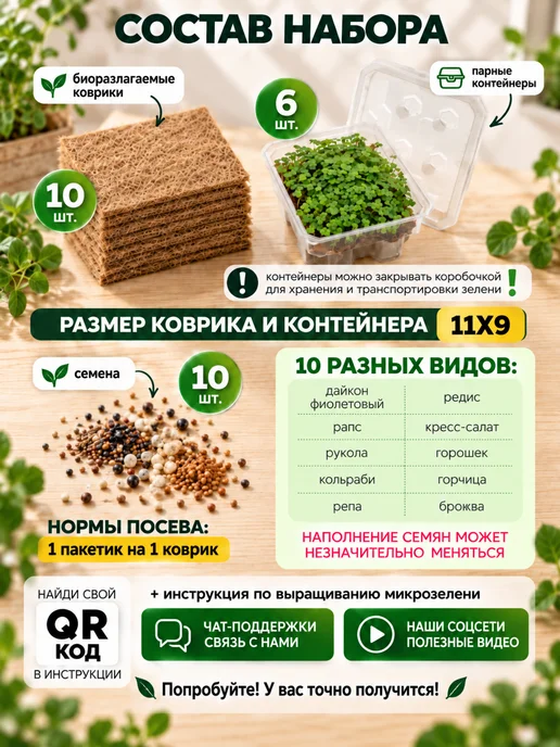 Сеем Семена Набор для выращивания микрозелени семена микрозелень, вариант, фото 2