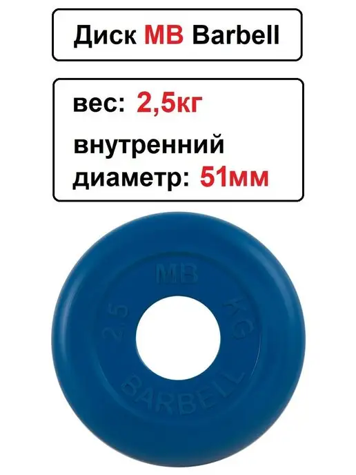 MB-Barbell Диск MB Barbell 1.25кг 51мм, 2,5 кг, фото 2