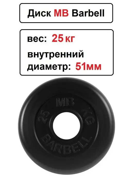 MB-Barbell Диск MB Barbell 0.75кг 26мм, 25 кг, фото 2