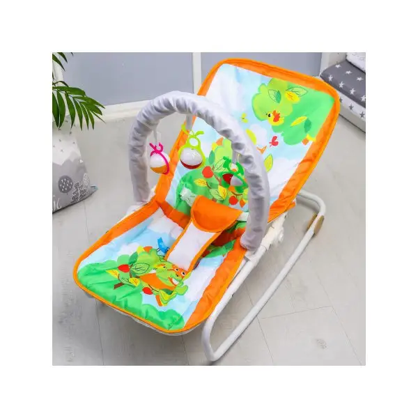 Шезлонг-качалка для новорождённых "Лесная сказка", игровая дуга, съёмные игрушки