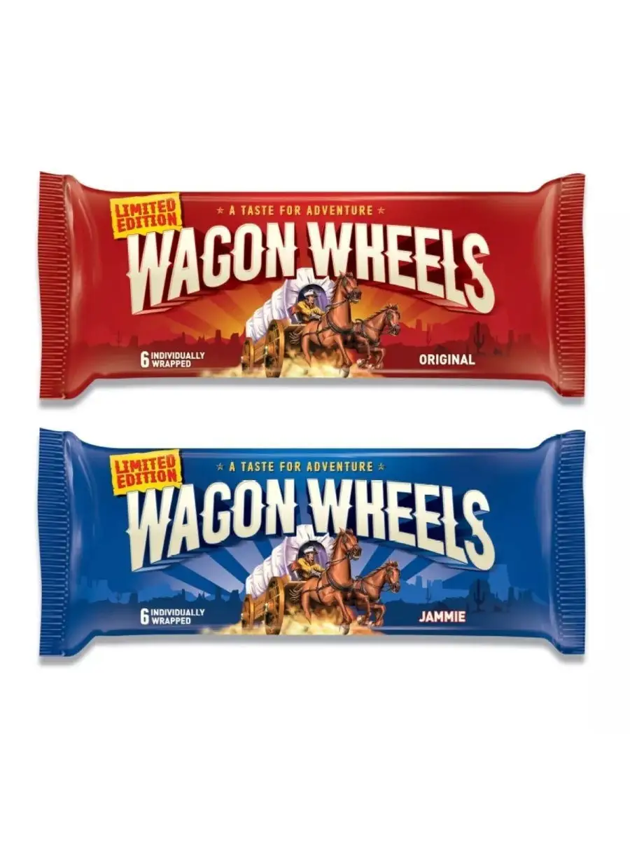 Печенье бисквит Wagon Wheels (Вагон Вилс) Jammie и Original (джем и суфле)  Великобритания - 2шт Wagon wheels 27221196 купить в интернет-магазине  Wildberries