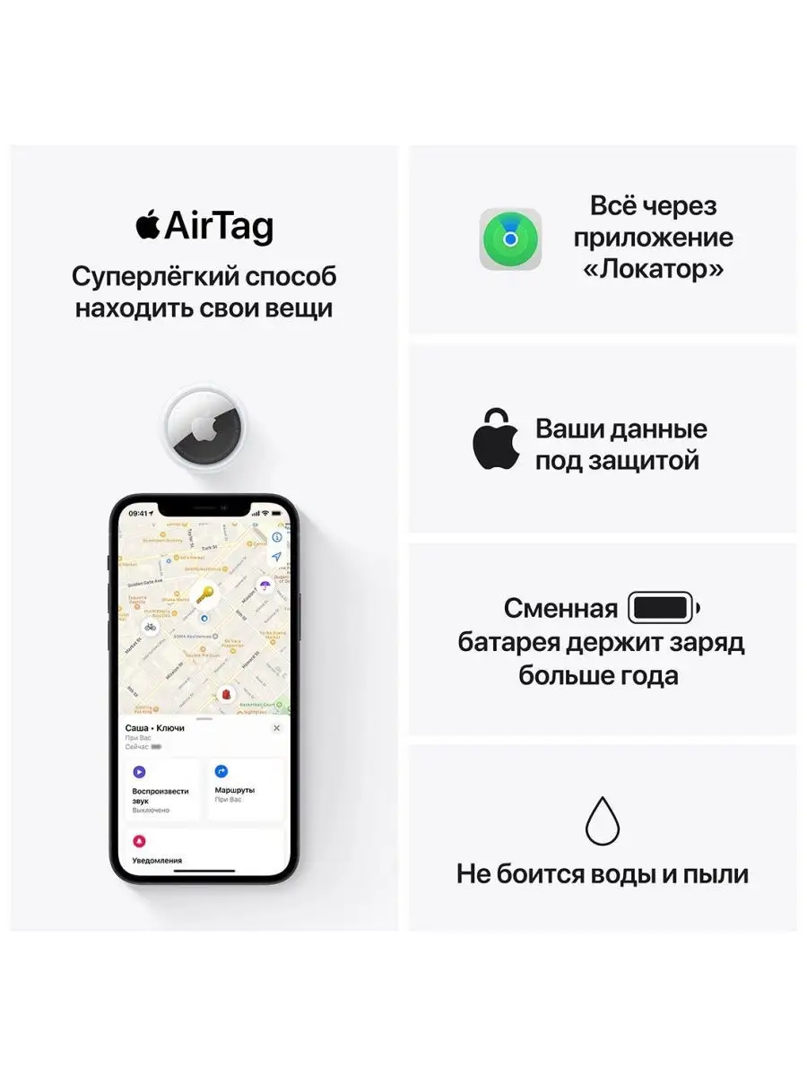 Трекер Apple AirTag (4 Pack) (MX542RU/A) Apple 27229430 купить в  интернет-магазине Wildberries