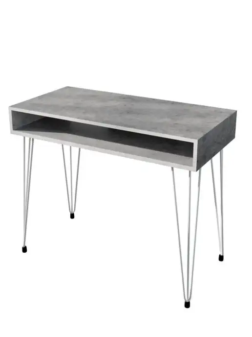 WOODSTEEL Стол письменный компьютерный лофт, белый, фото 3
