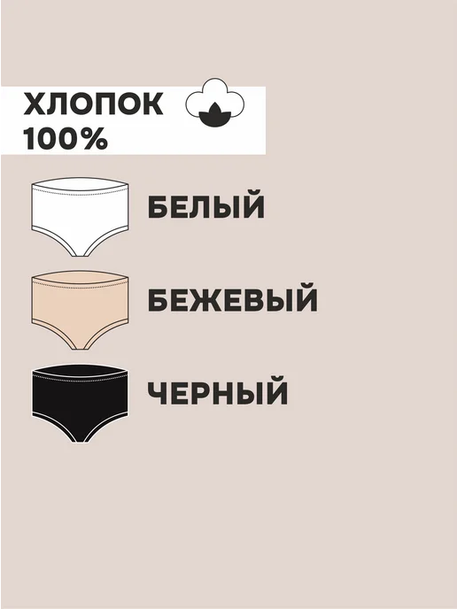 ЧЕБОКСАРСКИЙ ТРИКОТАЖ Трусы высокие женские набор 2шт хлопок, 3 шт, фото 2