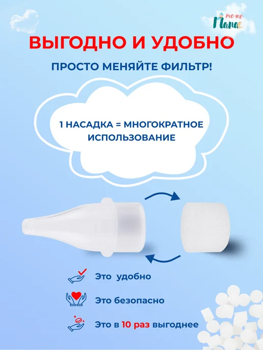 тожеПапа Сменные фильтры для аспиратора 64 шт + детский ростомер, 64 шт, фото 2
