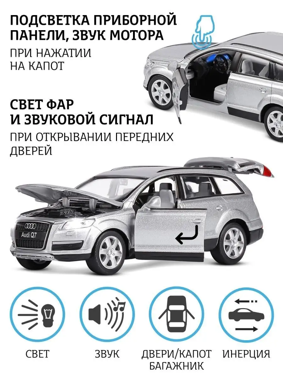 Машинка металлическая игрушка детская Audi Q7 АВТОПАНОРАМА 27453367 купить  за 877 ₽ в интернет-магазине Wildberries