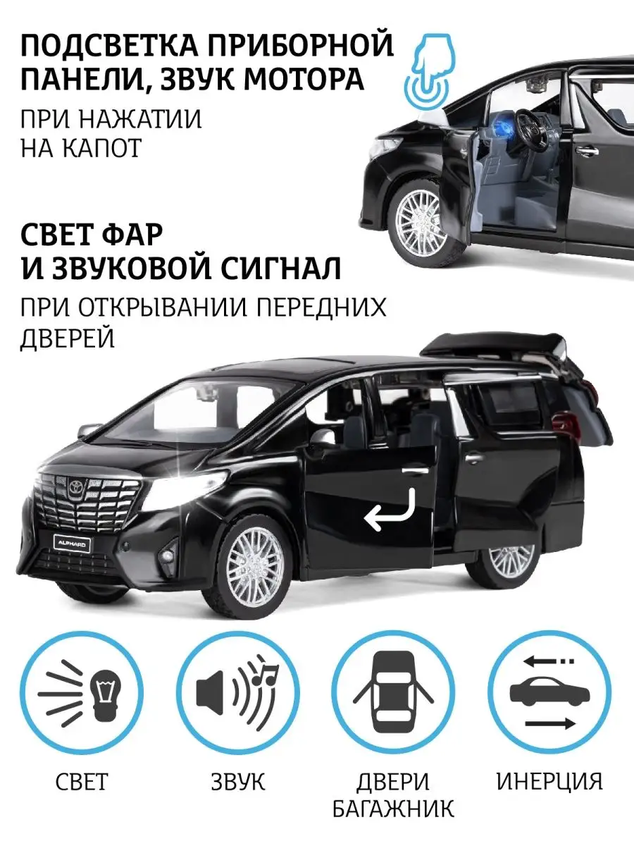 Машинка металлическая игрушка детская Toyota Alphard АВТОПАНОРАМА 27453400  купить за 931 ₽ в интернет-магазине Wildberries