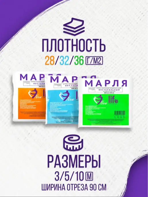 NewLife Марля медицинская для процеживания 3м, 28г м2, 3 м, 28 г, фото 7