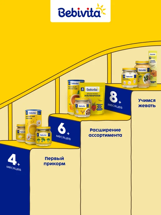 Bebivita Пюре с кусочками "Овощи с индейкой" с 9 мес, 6х190г, 190 г, фото 6