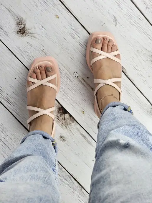 Guard-shoes Босоножки из натуральной кожи на танкетке, розовый, фото 2