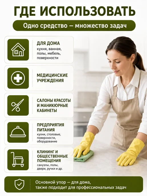 Абактерил Дезинфицирующее средство моющее Клинер, 5л, 5 л, фото 2