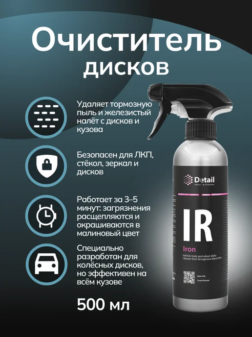 DETAIL Набор Очиститель дисков и кузова автомобиля с щеткой, 500 мл, фото 4