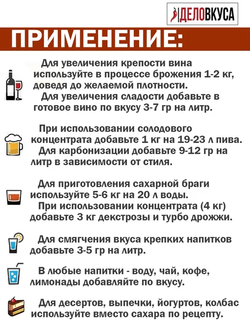 Brendimaster Декстроза, глюкоза, виноградный сахар для самогона, 1 кг, 1 кг, фото 2