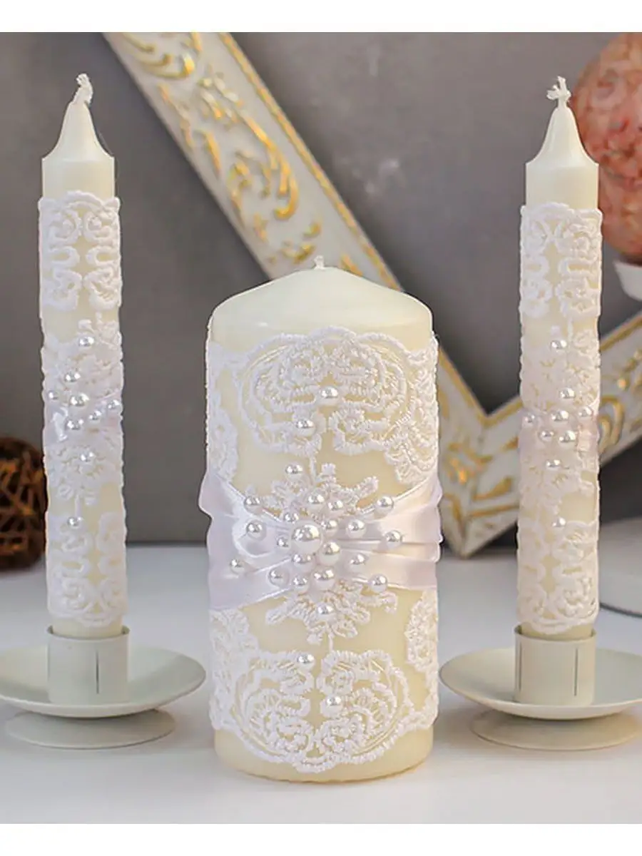 Свадебные свечи и подсвечники - как украсить своими руками
