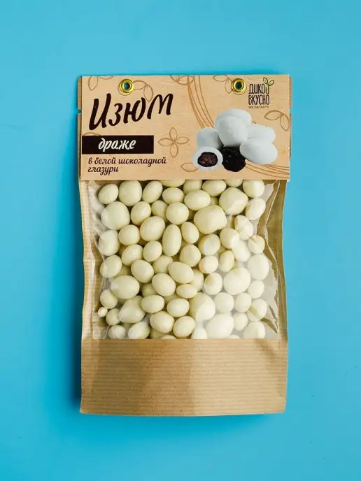 Дико вкусно Драже Изюм в белой шоколадной глазури 150г, 150 г