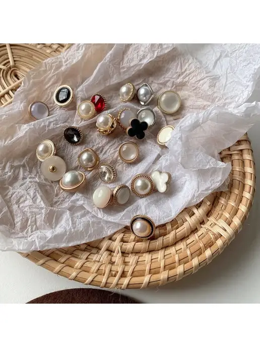 KUKOL' & HOBBY Пуговицы декоративные для рукоделия на ножке комплект 10 шт, 10 шт, фото 3