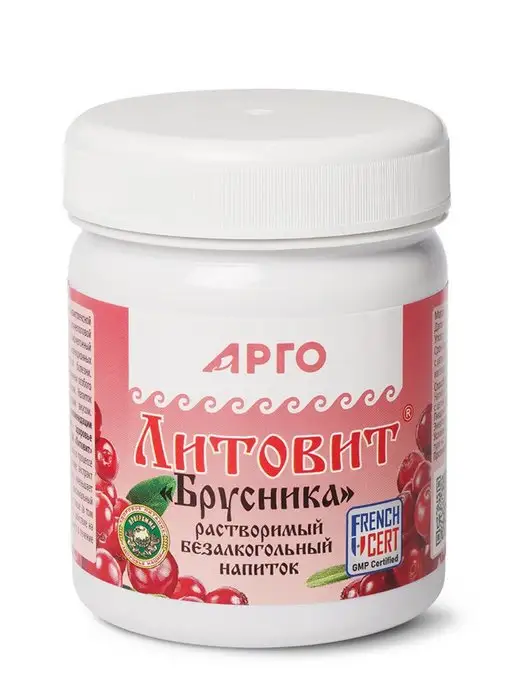 НОВЬ Литовит напиток растворимый Брусника c цеолитом Арго, 140 г, 140 г, фото 2