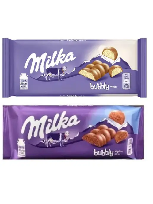 Milka Шоколад Bubbly White Дабл Вайт 90 2 шт