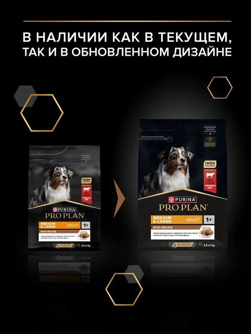 Сухой корм PRO PLAN для собак, крупные, средние, говядина, 2,5 кг, фото 2