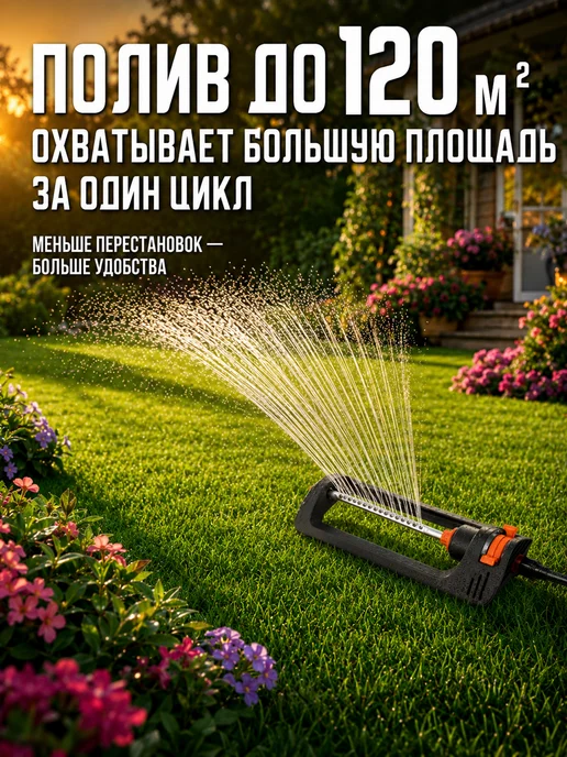 АкваСад Разбрызгиватель дождеватель для полива садовый, вариант, фото 3