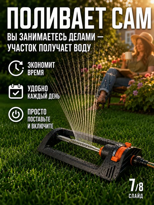 АкваСад Разбрызгиватель дождеватель для полива садовый, вариант, фото 6