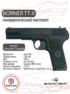 Пневматический пистолет Borner TT-X (ТТ) Borner Air Pistols 28046125 купить за 6 790 ₽ в интернет-магазине Wildberries